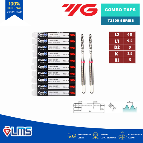 COMBO TAP MESIN SPIRAL M2X0.4 YG1
