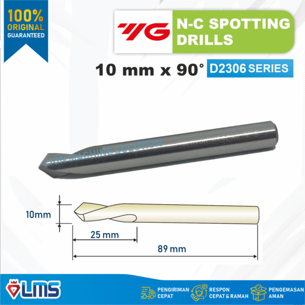 NC SPOTTING DRILL HSSCo8 10 mm 90°