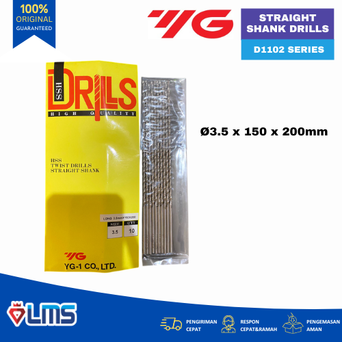 Mata Bor HSS Long Drill Straight Shank D1102 YG1 3.5x150x200