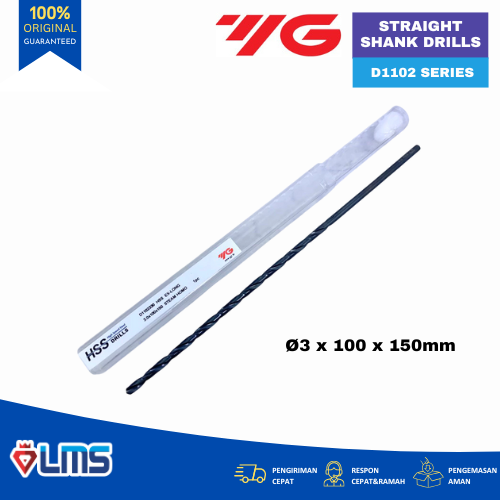 Mata Bor HSS Long Drill Straight Shank D1102 YG1 3x100x150