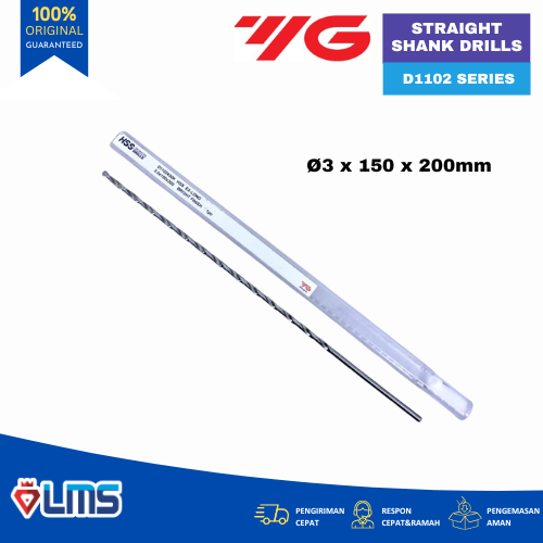 Mata Bor HSS Long Drill Straight Shank D1102 YG1 3x150x200