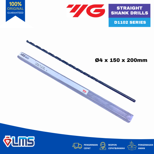 Mata Bor HSS Long Drill Straight Shank D1102 YG1 4x150x200