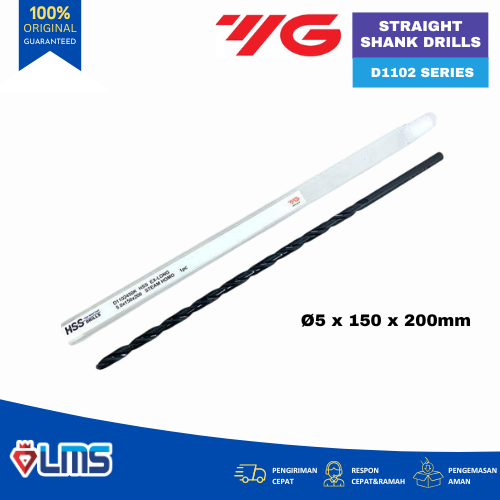 Mata Bor HSS Long Drill Straight Shank D1102 YG1 5x150x200