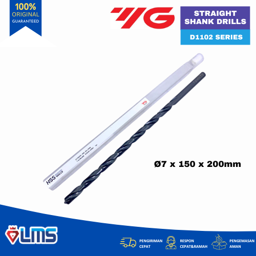 Mata Bor HSS Long Drill Straight Shank D1102 YG1 7x150x200