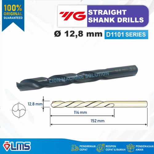 Mata Bor Twist Drill Straight Shank YG1 D1101 12.8mm