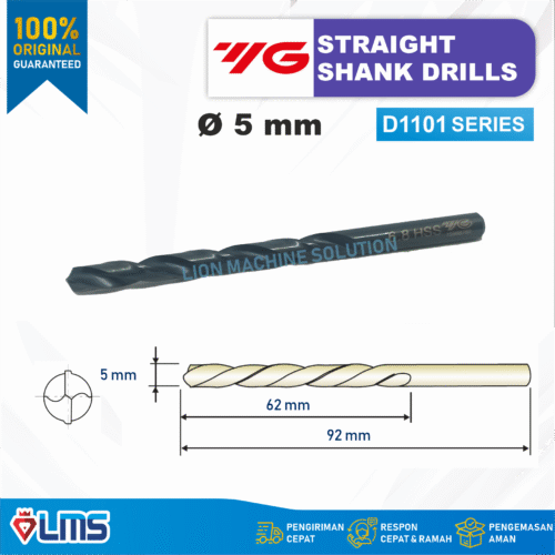Mata Bor Twist Drill Straight Shank YG1 D1101 5mm