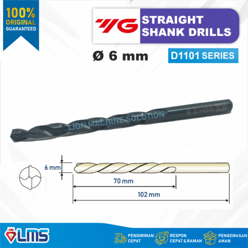 Mata Bor Twist Drill Straight Shank YG1 D1101 6mm