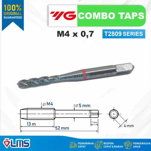Tap Combo T2809 Spiral Bright YG1 M4x0.7