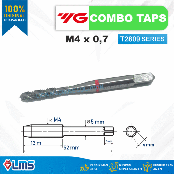 Tap Combo T2809 Spiral Bright YG1 M4x0.7